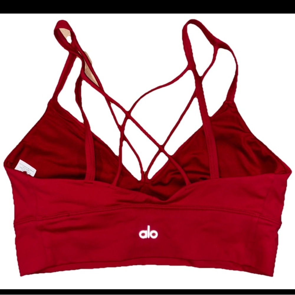ALO Yoga Crisscross Strappy Sports Bra - Red